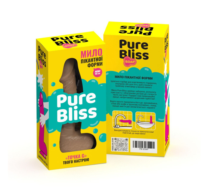 Крафтовое мыло-член с присоской Pure Bliss MINI Brown, натуральное