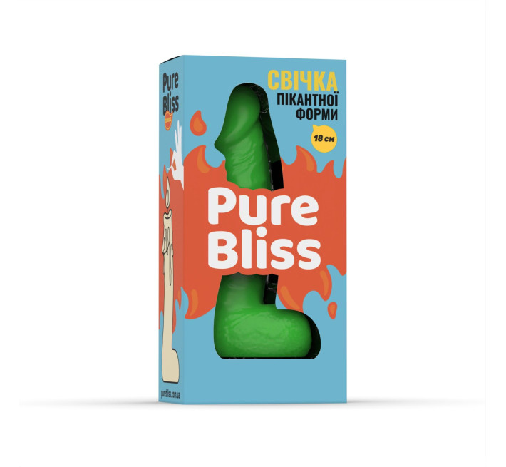 Свічка у вигляді члена Pure Bliss BIG Green 18 см