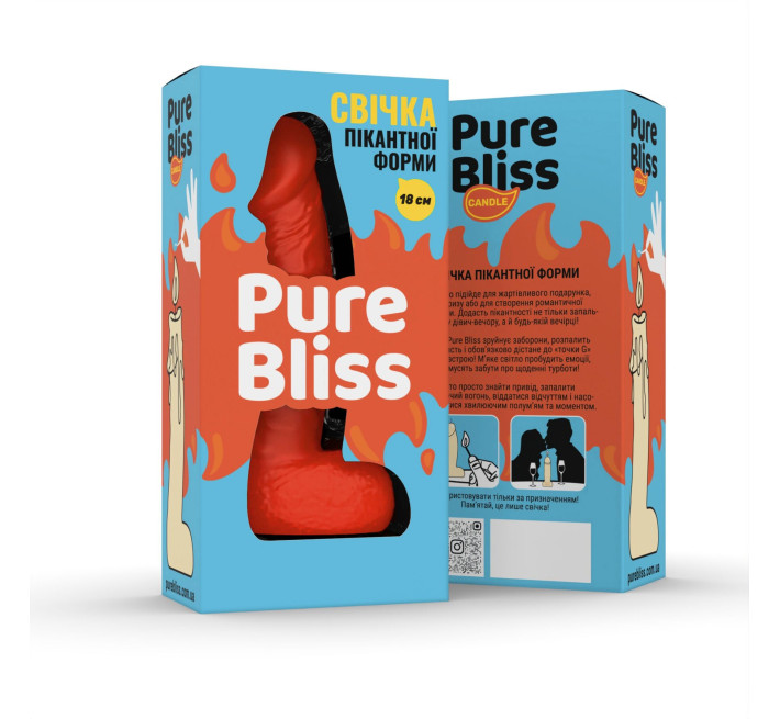 Свічка у вигляді члена Pure Bliss BIG Orange 18 см