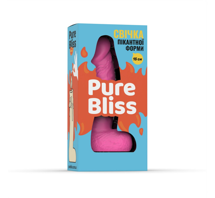 Свічка у вигляді члена Pure Bliss MINI Pink 15 см