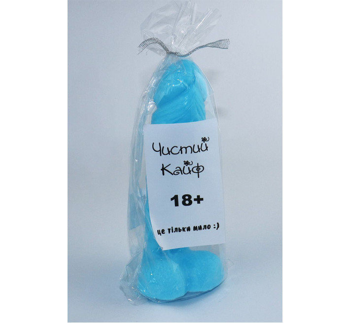 Крафтове мило-член із присоскою Чистий Кайф L Синє
