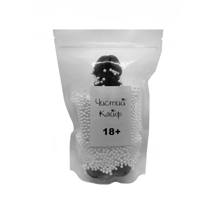 Крафтовое мыло-член с присоской Чистый Кайф Черное XL