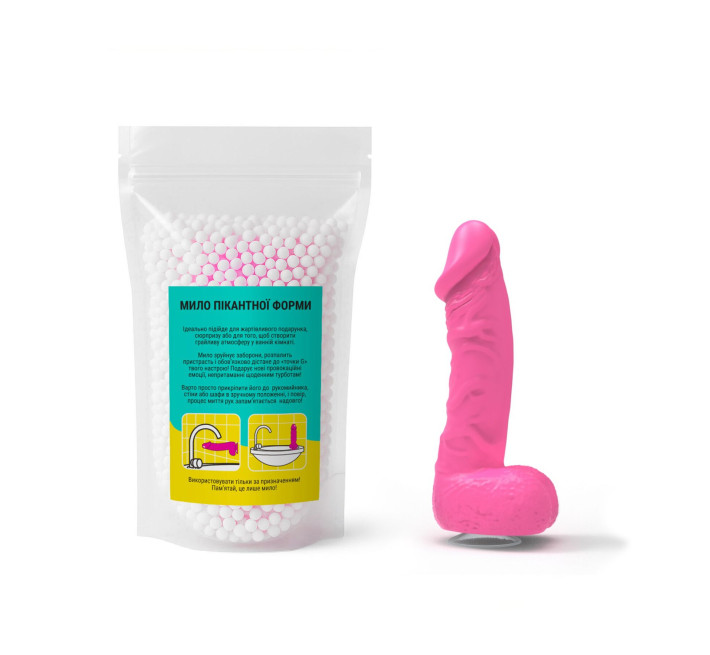 Крафтове мило-член з присоскою Чистий Кайф LARGE Pink, натуральне