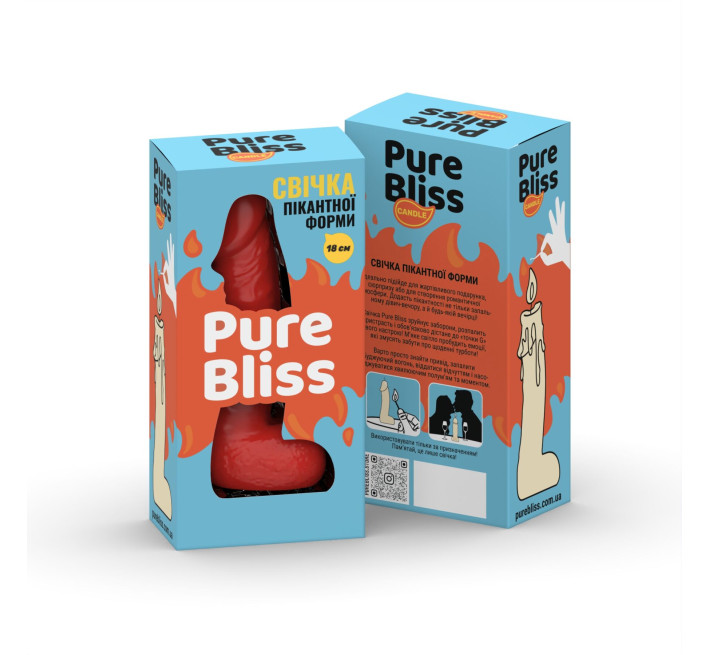 Свічка у вигляді члена Pure Bliss BIG Red 18 см