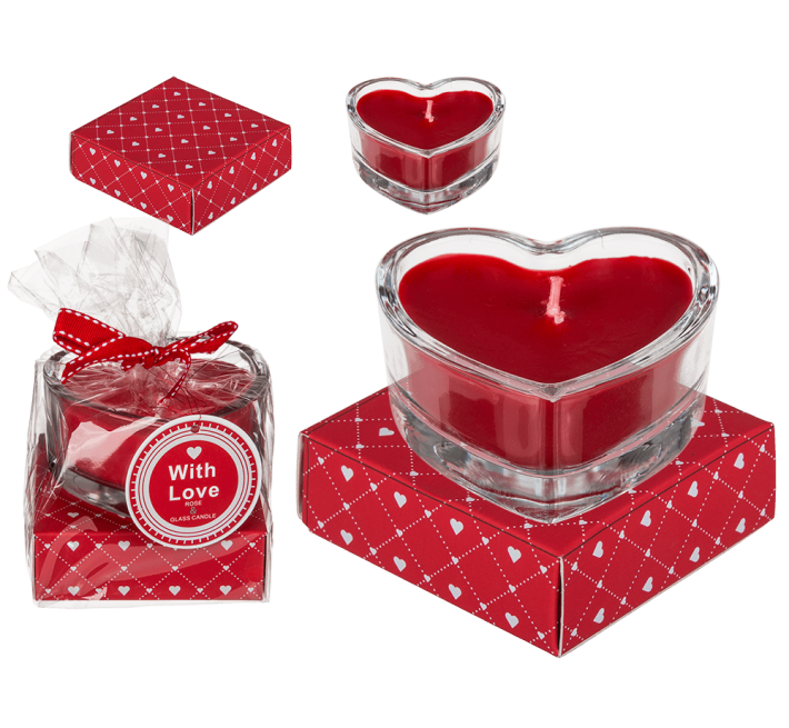 Свічка у склі OOTB Heart, 8 х 8 см