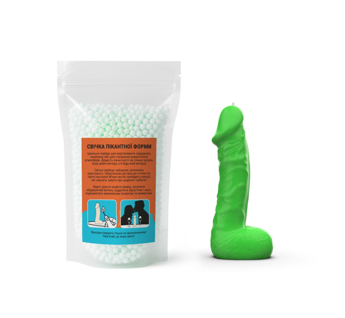 Свічка у вигляді члена Чистий Кайф LARGE Green