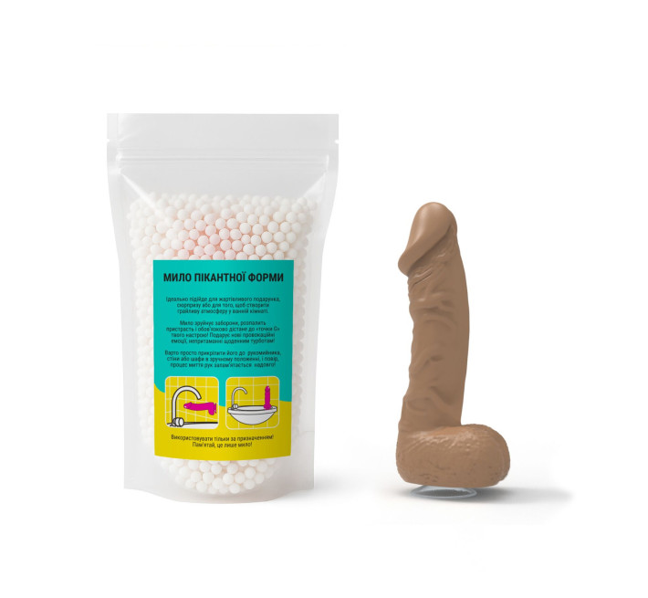 Крафтове мило-член з присоскою Чистий Кайф MEDIUM Brown, натуральне