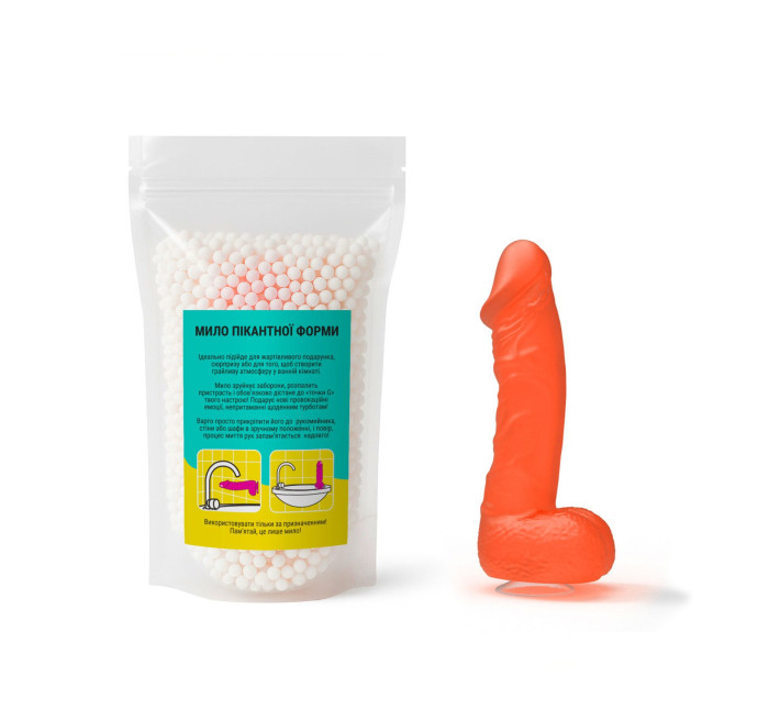 Крафтове мило-член з присоскою Чистий Кайф LARGE Orange, натуральне