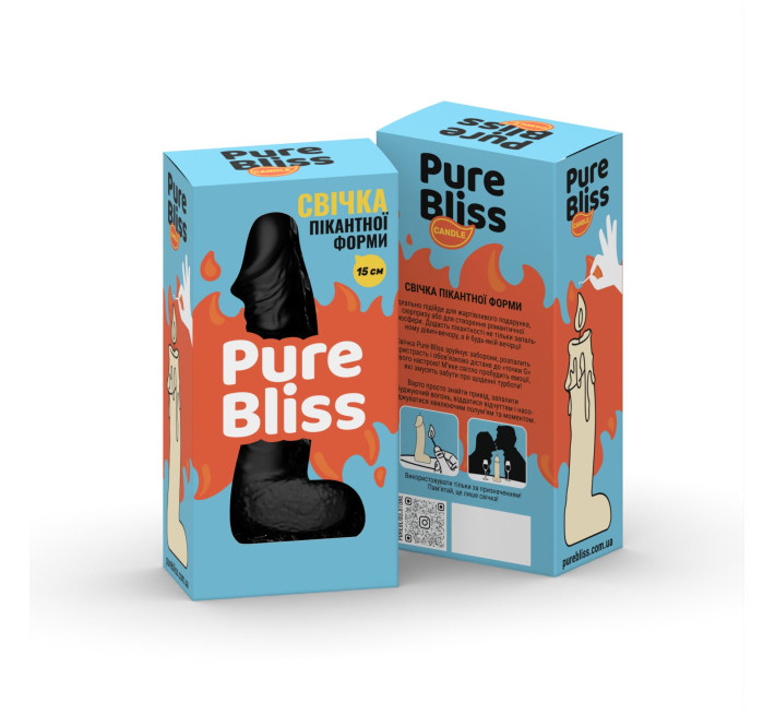 Свічка у вигляді члена Pure Bliss MINI Black 15 см