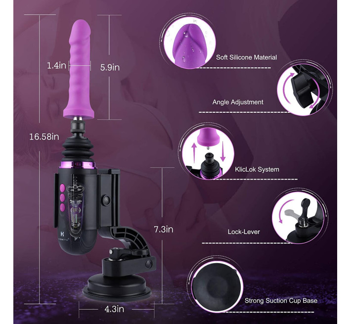 Міні секс-машина Hismith Mini Capsule Sex-Machine with Strong Suction Cup, потужна, перезаряджувана