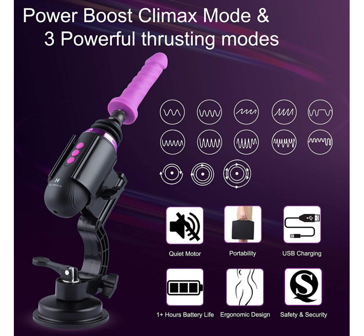 Міні секс-машина Hismith Mini Capsule Sex-Machine with Strong Suction Cup, потужна, перезаряджувана