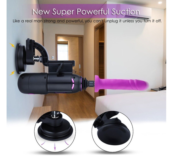 Высокомобильная смарт секс-машина Hismith Pro Travel APP с фаллоимитатором, присоска, пульт ДУ