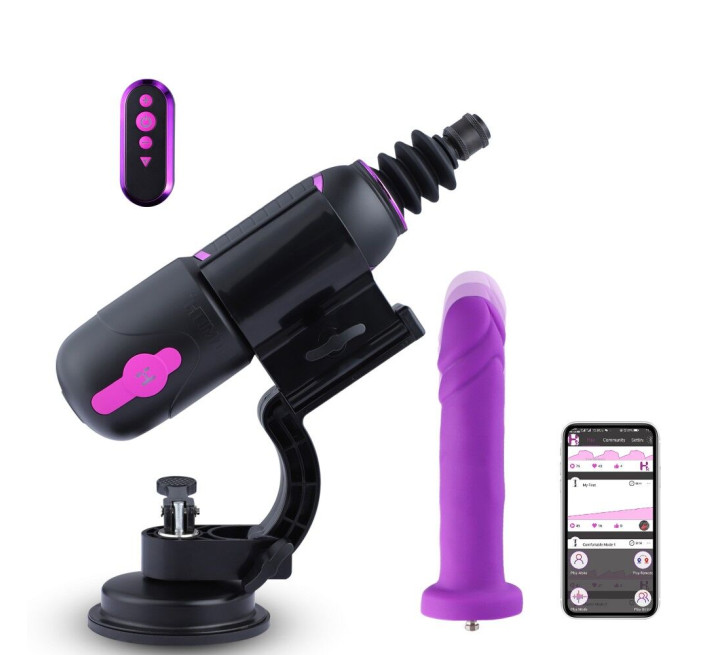 Высокомобильная смарт секс-машина Hismith Pro Travel APP с фаллоимитатором, присоска, пульт ДУ