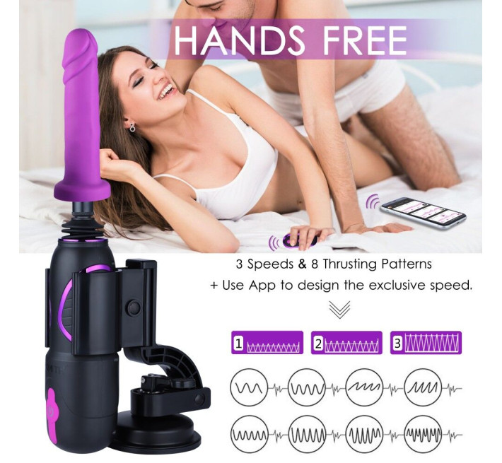 Высокомобильная смарт секс-машина Hismith Pro Travel APP с фаллоимитатором, присоска, пульт ДУ