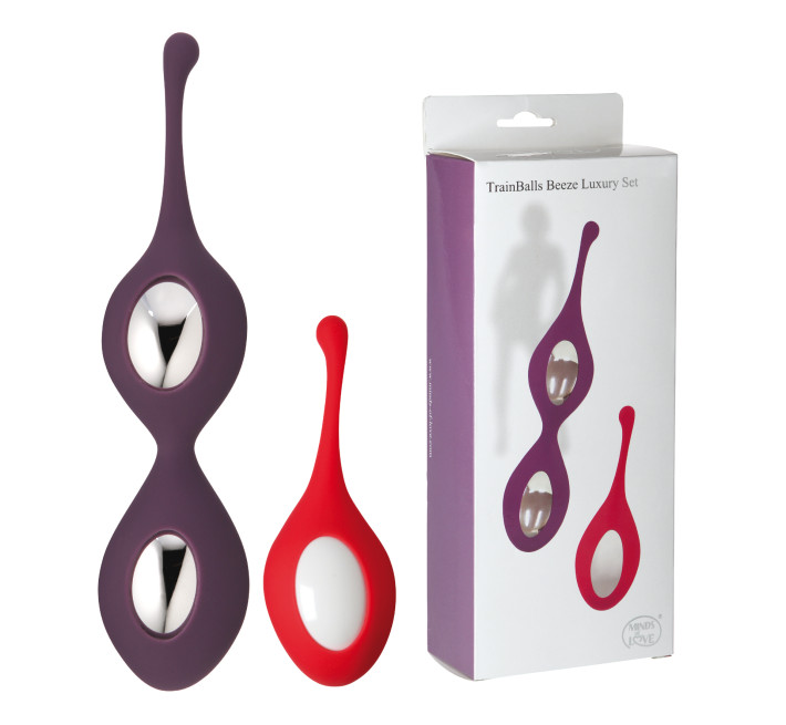 Вагинальные шарики + шарик StRubber MINDS OF LOVE TrainBalls Beeze Luxury Фиолетовый+Красный