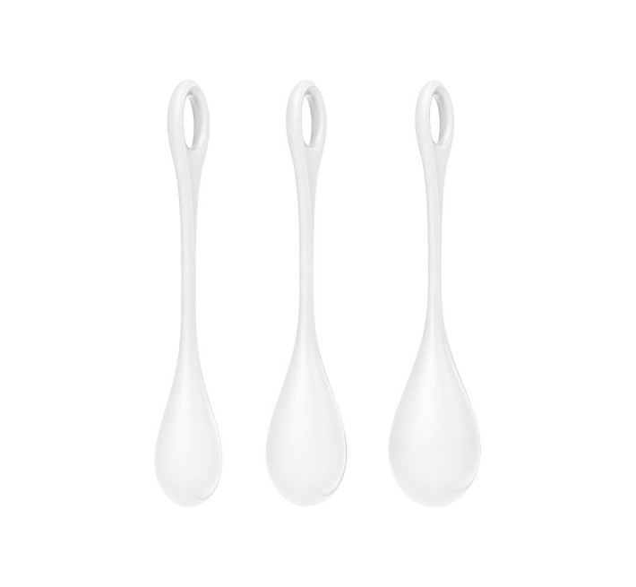 Набір йоні намистин Satisfyer Yoni Power 1 White, діаметр 2-2,5-3см, вага 22-46-74гр