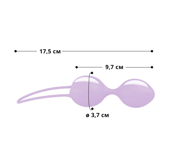 Вагинальные шарики Fun Factory SMARTBALLS DUO, сиренево-белые, 2 шт, диаметр 3,2 и 3,6 см