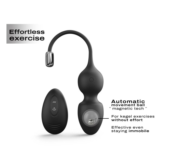 Вагинальные шарики Dorcel LOVE BALLS BLACK, вибрации и движения внутреннего шарика, пульт ДУ