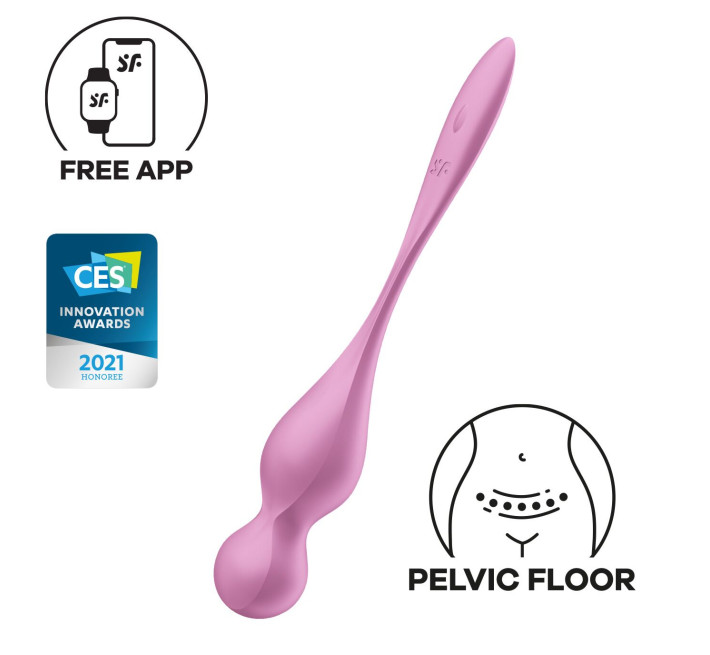 Вагінальні смарт-кульки з вібрацією Satisfyer Love Birds 1 Connect App Pink, 78 г