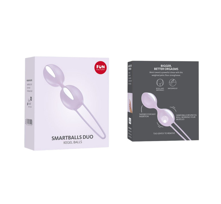 Вагинальные шарики Fun Factory SMARTBALLS DUO, сиренево-белые, 2 шт, диаметр 3,2 и 3,6 см
