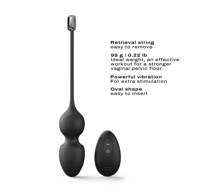 Вагинальные шарики Dorcel LOVE BALLS BLACK, вибрации и движения внутреннего шарика, пульт ДУ