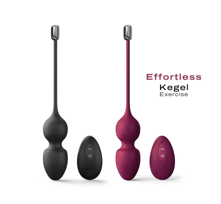 Вагинальные шарики Dorcel LOVE BALLS BLACK, вибрации и движения внутреннего шарика, пульт ДУ