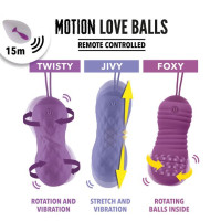 Вагінальні кульки з перловим масажем FeelzToys Motion Love Balls Foxy з пультом дистанційного керування, 7 режимів Вагінальні кульки з перловим масажем FeelzToys Motion Love Balls Foxy з пультом дистанційного керування, 7 режимів