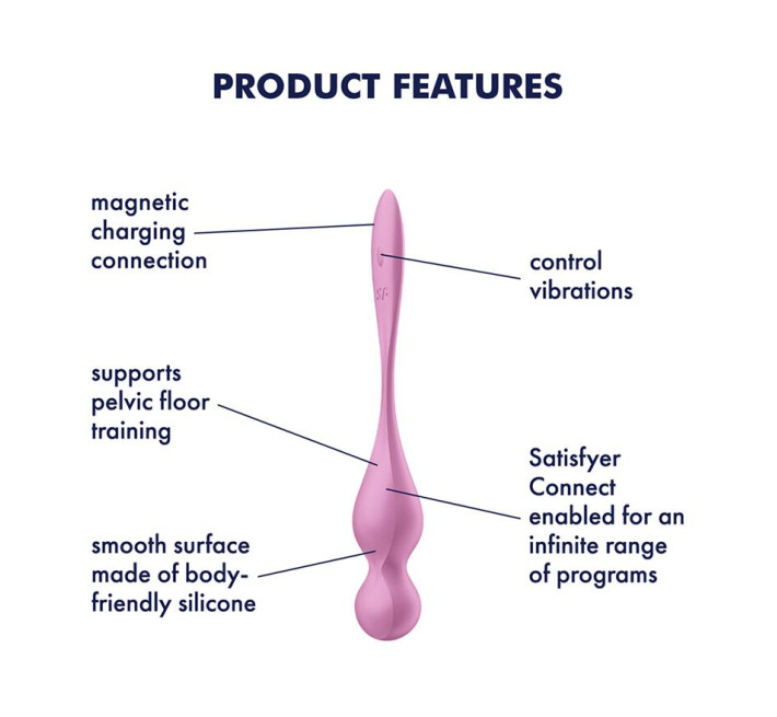 Вагінальні смарт-кульки з вібрацією Satisfyer Love Birds 1 Connect App Pink, 78 г