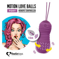 Вагінальні кульки з перловим масажем FeelzToys Motion Love Balls Foxy з пультом дистанційного керування, 7 режимів Вагінальні кульки з перловим масажем FeelzToys Motion Love Balls Foxy з пультом дистанційного керування, 7 режимів