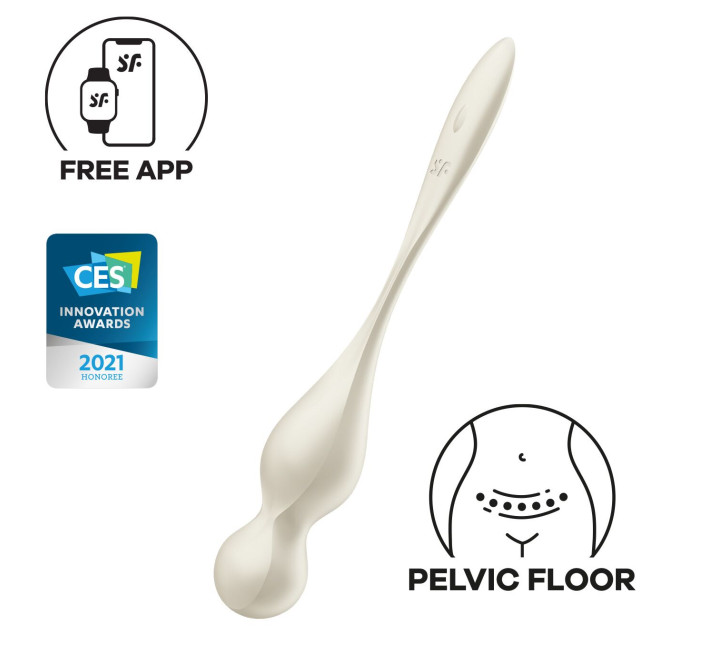 Вагінальні смарт-кульки з вібрацією Satisfyer Love Birds 1 Connect App White, 78 г