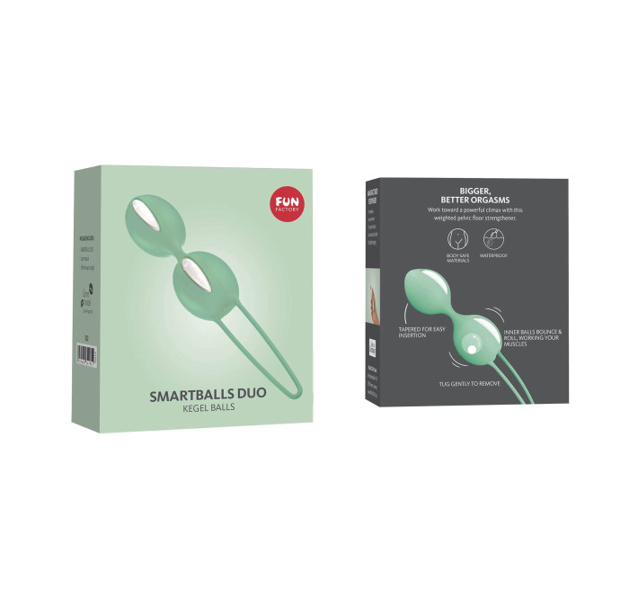 Вагінальні кульки Fun Factory SMARTBALLS DUO, фісташково-білі, 2 шт, діаметр 3,2 та 3,6 см