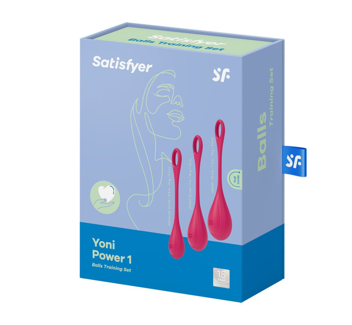 Набір йоні намистин Satisfyer Yoni Power 1, діаметр 2-2,5-3 см, вага 22-46-74 гр