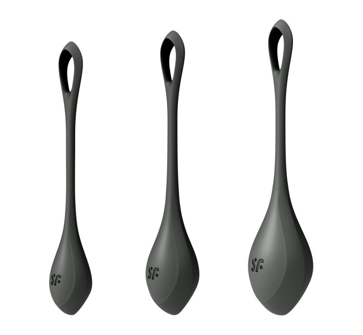 Набор йони бусин Satisfyer Yoni Power 2, диаметр 2-2,5-3 см, вес 22-44-73 гр Черный