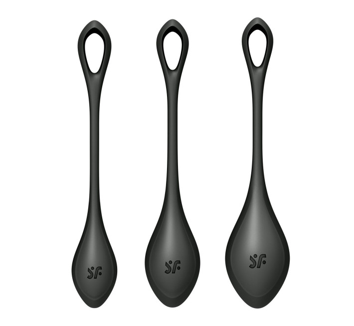 Набор йони бусин Satisfyer Yoni Power 2, диаметр 2-2,5-3 см, вес 22-44-73 гр Черный