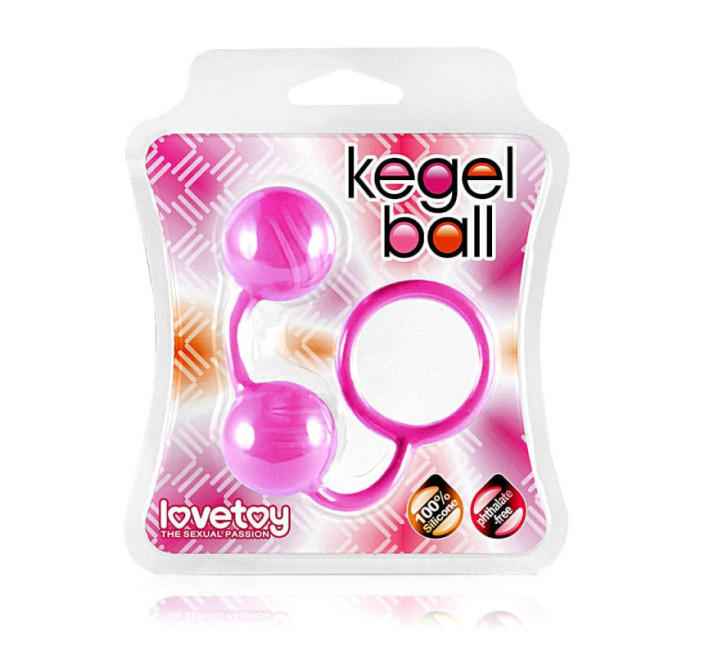 Вагинальные шарики Ребристые LoveToy Kegel Ball Розовые