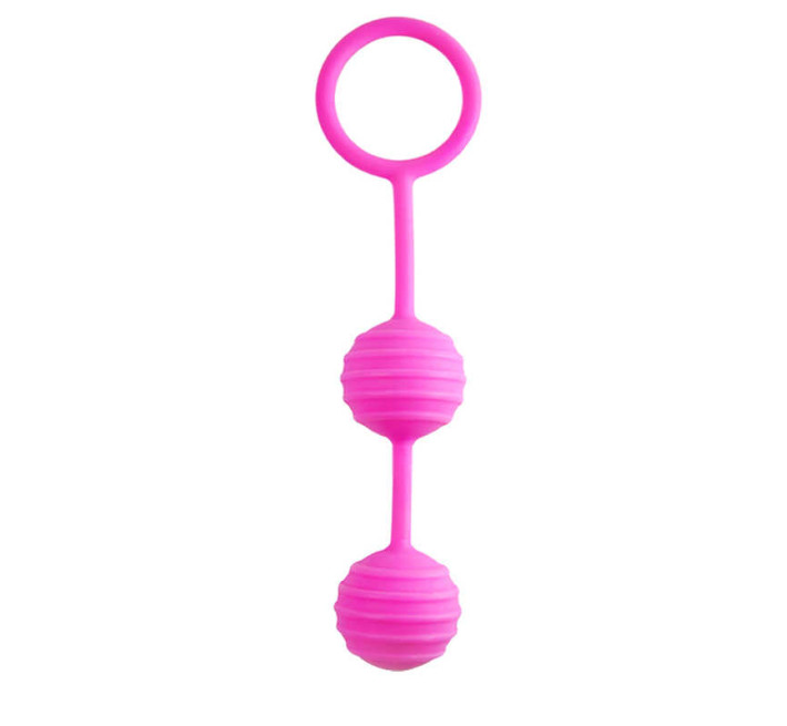 Вагинальные шарики Ребристые LoveToy Kegel Ball Розовые