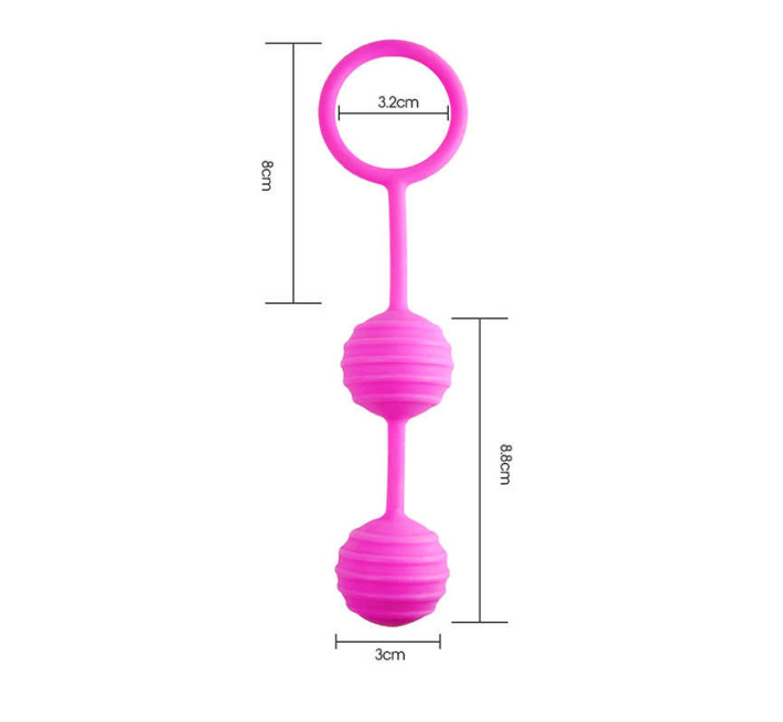 Вагинальные шарики Ребристые LoveToy Kegel Ball Розовые