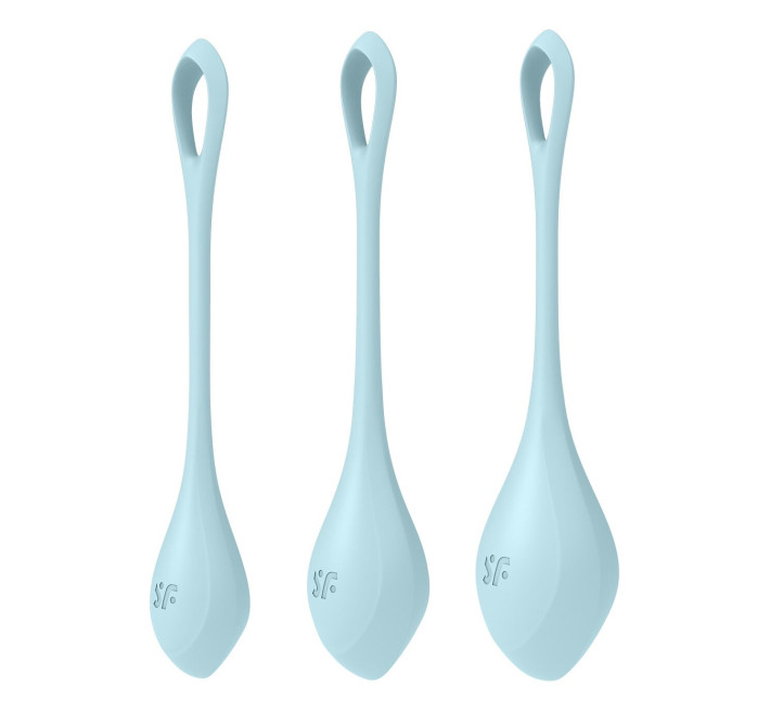 Набір йоні намистин Satisfyer Yoni Power 2, діаметр 2-2,5-3 см, вага 22-44-73 гр Блакитний