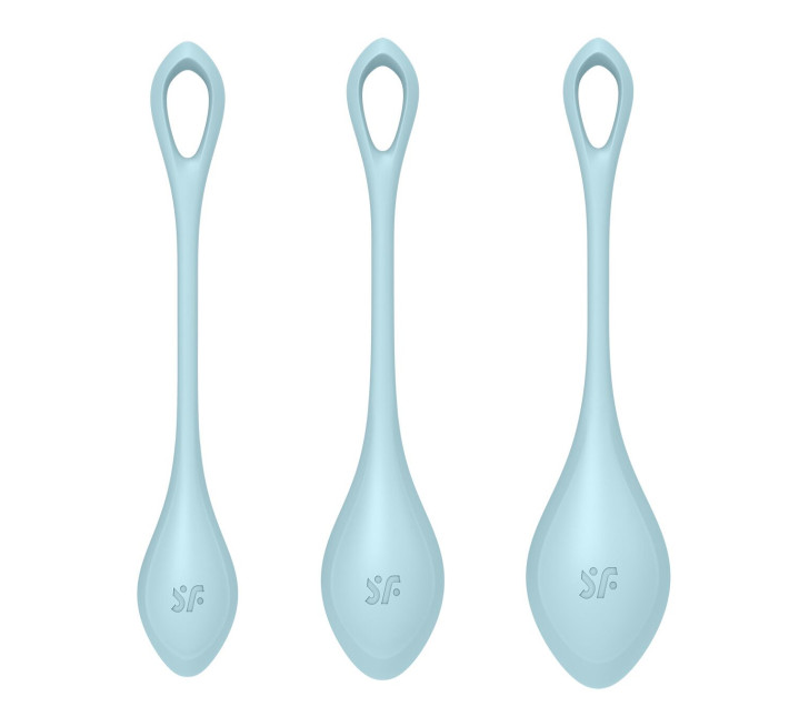 Набір йоні намистин Satisfyer Yoni Power 2, діаметр 2-2,5-3 см, вага 22-44-73 гр Блакитний