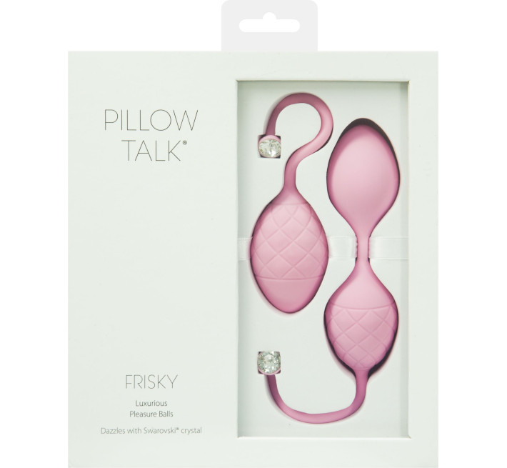 Розкішні вагінальні кульки PILLOW TALK Frisky із кристалом Сваровські Рожеві