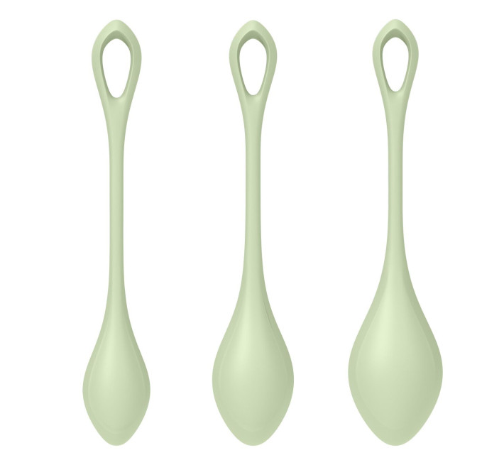 Набор йони бусин Satisfyer Yoni Power 2, диаметр 2-2,5-3 см, вес 22-44-73 гр Зеленый