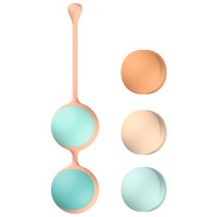 Вагінальні кульки Liebe Kewos — Peach/Mint, 5 кульок у комплекті, 15, 25, 35, 45 та 55 г