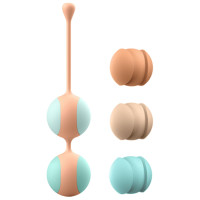 Вагінальні кульки Liebe Kewos — Peach/Mint, 5 кульок у комплекті, 15, 25, 35, 45 та 55 г