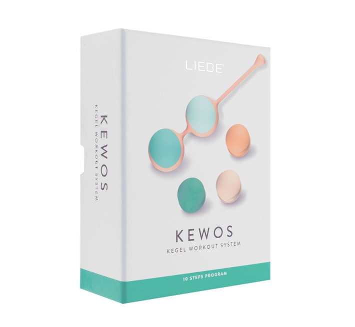 Вагинальные шарики Liebe Kewos - Peach/Mint, 5 шариков в комплекте, 15, 25, 35, 45 и 55 г