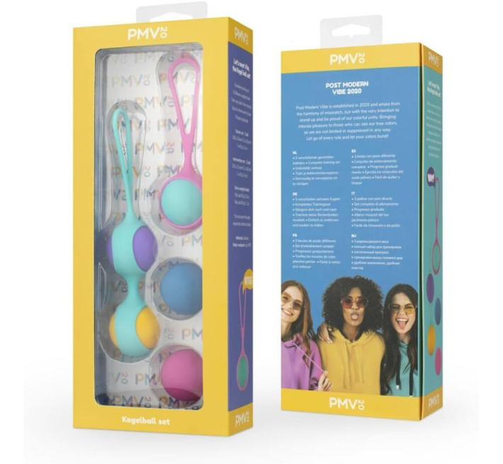 Набір вагінальних кульок PMV20: Vita – Kegel Ball Set, маса 40, 50, 60 г, два тримачі