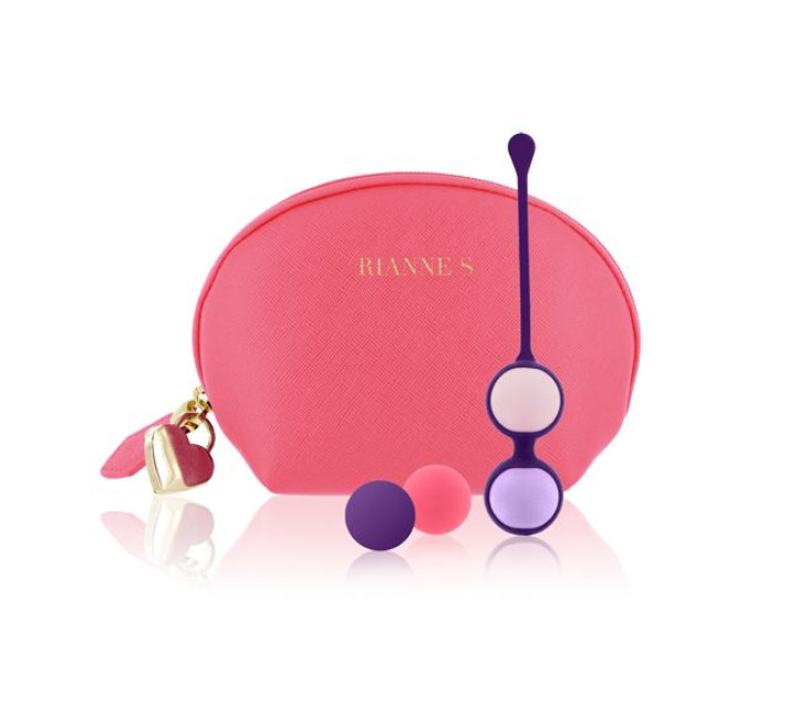 Набор вагинальных шариков Rianne S: Pussy Playballs Кораловый, вес 15г, 25г, 35г, 55г, монолитные