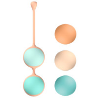 Вагінальні кульки Liebe Kewos — Peach/Mint, 5 кульок у комплекті, 15, 25, 35, 45 та 55 г