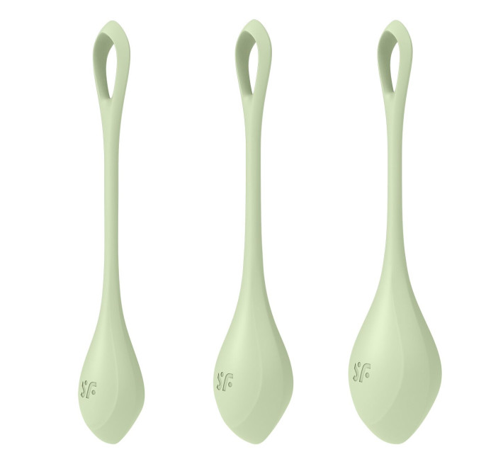 Набор йони бусин Satisfyer Yoni Power 2, диаметр 2-2,5-3 см, вес 22-44-73 гр Зеленый