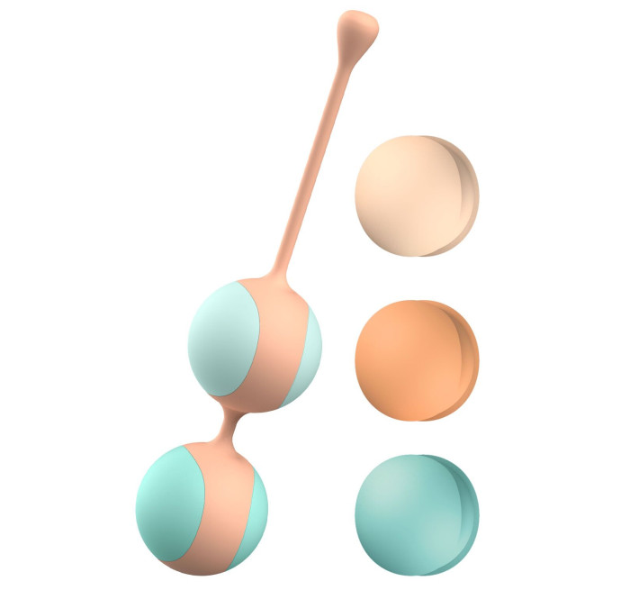 Вагинальные шарики Liebe Kewos - Peach/Mint, 5 шариков в комплекте, 15, 25, 35, 45 и 55 г