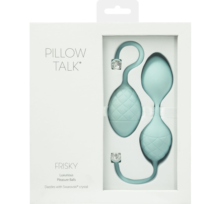 Розкішні вагінальні кульки PILLOW TALK Frisky із кристалом Сваровські Бірбзові